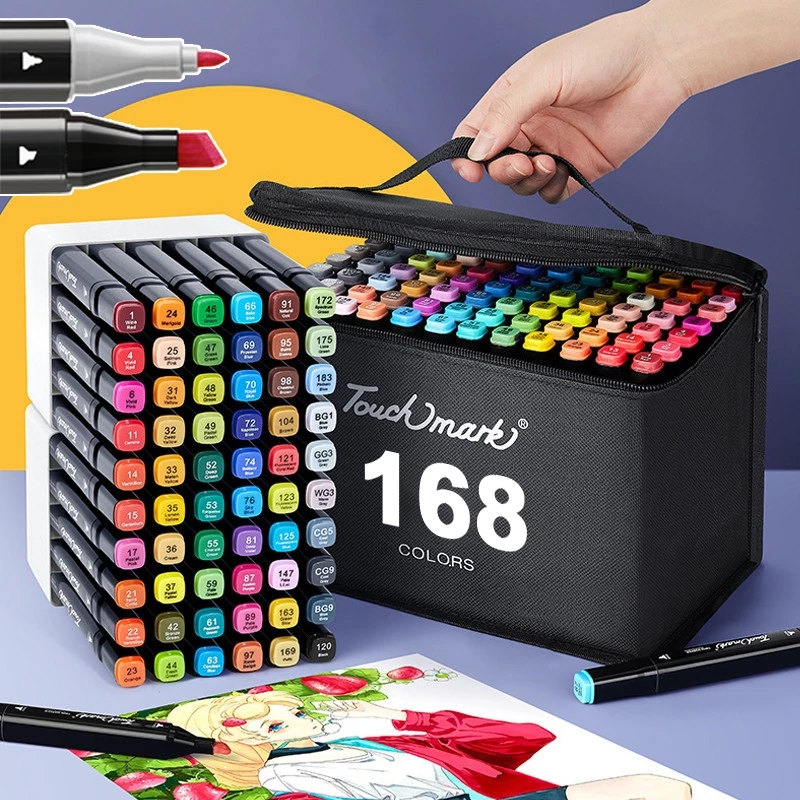 ปากกามาร์คเกอร์ (Brush หัว+Broad หัว) Marker ปากกาเมจิก ปากกาวาดภาพ ชุด สำหรับการวาดภาพแบบมืออาชีพ