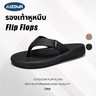 AIZOMR รองเท้าแตะ รองเท้าแตะผู้ชาย กันลื่น วัสดุ EVA/หนัง แห…