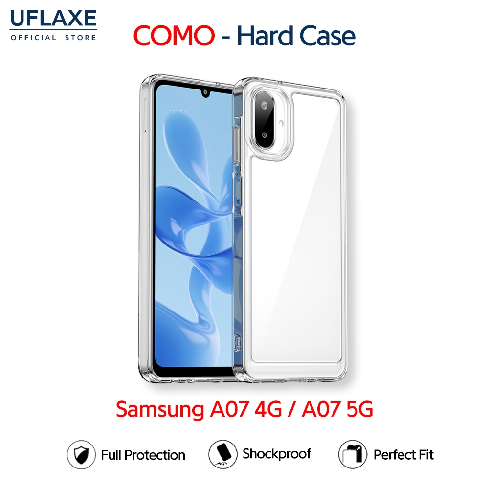 UFLAXE COMO - เคส Samsung Galaxy A07 4G / A07 5G - เคสแข็งกันกระแทกกันเหลืองใส เคสโทรศัพท์บางทนทานป้องกันรอยนิ้วมือ