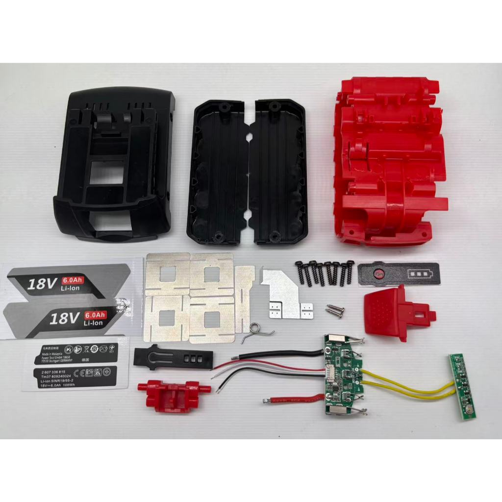 เหมาะสําหรับหมอ BS 18V Ten-Core 18650 สว่านมือแบตเตอรี่ลิเธียมวัสดุเปลือก BAT609 พร้อมจอแสดงผลแสงพร้อมแผ่นป้องกันพร้อมการป้องกันส่วนเดี