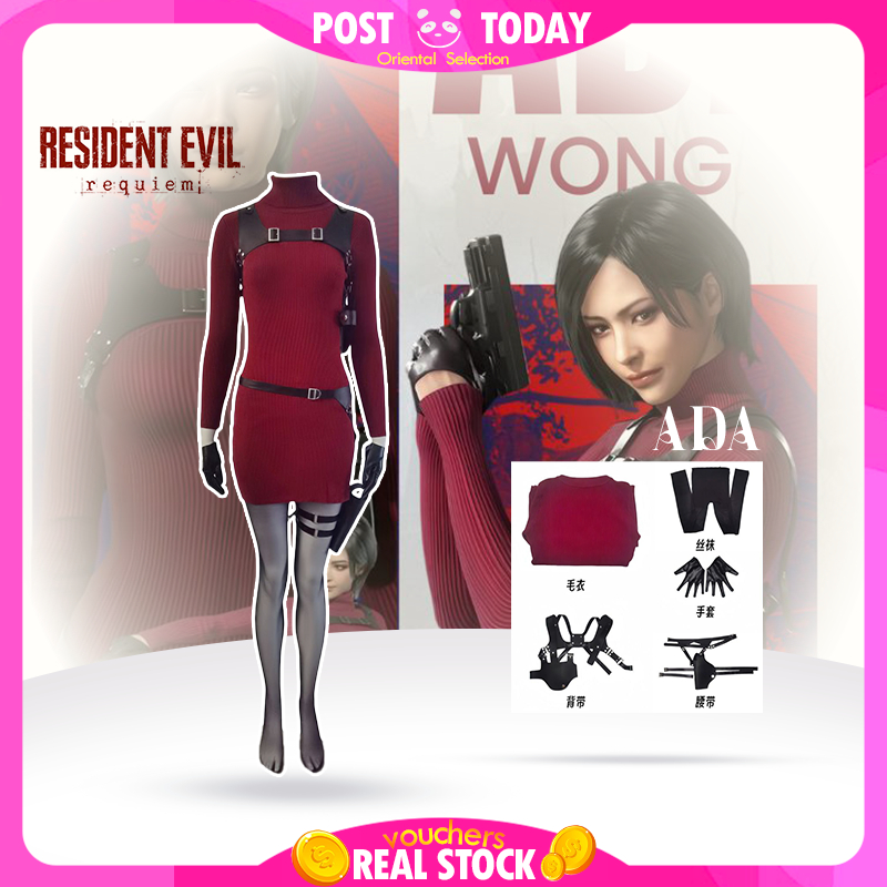 🔥🇹🇭[พร้อมส่ง]🇹🇭 ชุดคอสเพลย์ Resident Evil 4 Remake Ada Wong เดรสสายเอี๊ยม ผู้หญิง คอสเพลย์เกม