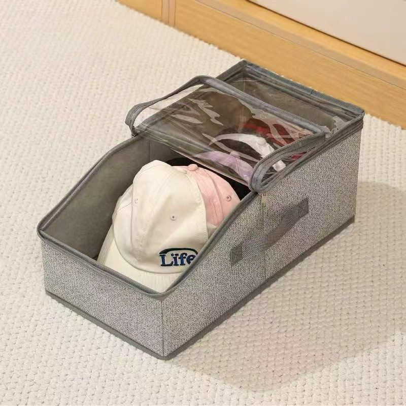 [พร้อมสต็อก] บ้านแสนสบาย เบสบอลหมวกกล่องเก็บความจุขนาดใหญ่มัลติฟังก์ชั่พับหมวกกล่องเก็บที่มีฝาปิดป้องกันฝุ่นซิปกล่อง - รูปที่ 4