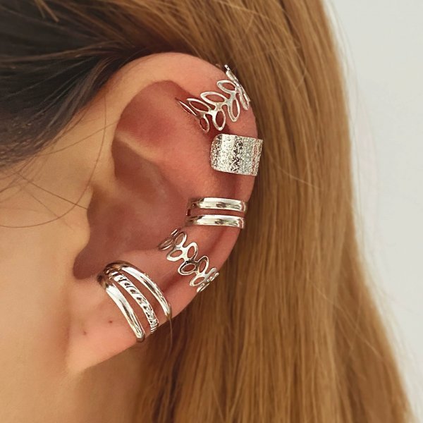 แฟชั่นเกาหลี S925 ต่างหูชุดต่างหูมินิหู Studs สําหรับผู้หญิงเครื่องประดับของขวัญฤดูใบไม้ผลิและฤดูร้อน