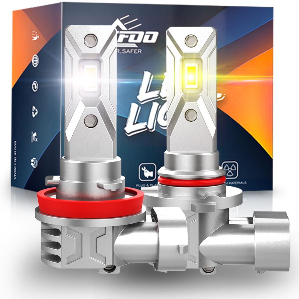 TUFFOO 1 คู่หลอดไฟหมอก LED รถยนต์ H11/H8/H16(JP)/9006/HB4 - สีขาว/3000K สีเหลืองทอง