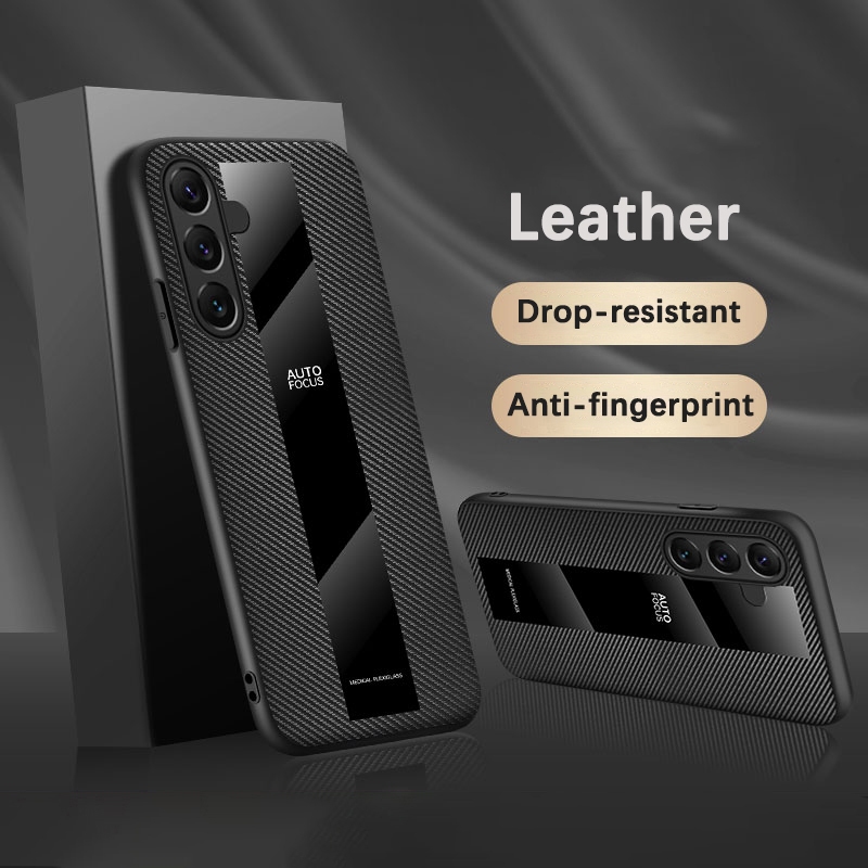 SAMSUNG ปลอกสําหรับSamsung Galaxy S24 FE 5G SamsungGalaxyS24FEเคสโทรศัพท์หนังอะคริลิคคาร์บอนไฟเบอร์ข