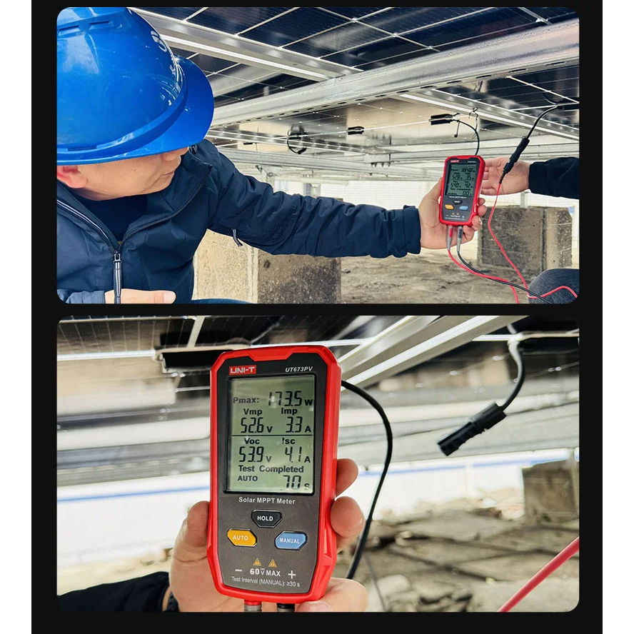 UNI-T UT673PV มัลติมิเตอร์ เครื่องวัด แผงโซล่าร์เซลล์ 800W 60V 35Aพลังงานแสงอาทิตย์ Solar MPPT Meter - รูปที่ 5