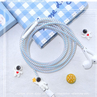 เกลียวถนอมสายชาร์จ USB หูฟัง ป้องกันสายเคเบิล 1.15 ซม.