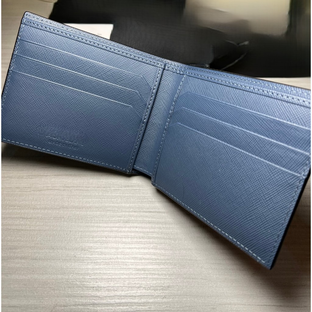 2026 กระเป๋าสตางค์ด่วนสินค้าใหม่116326 Ingenous Series Cowhide Short Style Brontosaurus Wallet Black Blue Company Gift