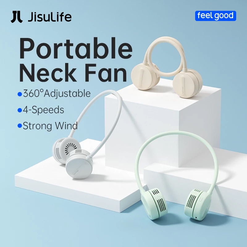 JisuLife Neck Fan Life1 พัดลมคล้องคอ ไร้ใบพัด ชาร์จ USB 360 ° ปรับได้ ความเร็ว 4 ระดับ แฮนด์ฟรีส่วนบุคคล แบบพกพา
