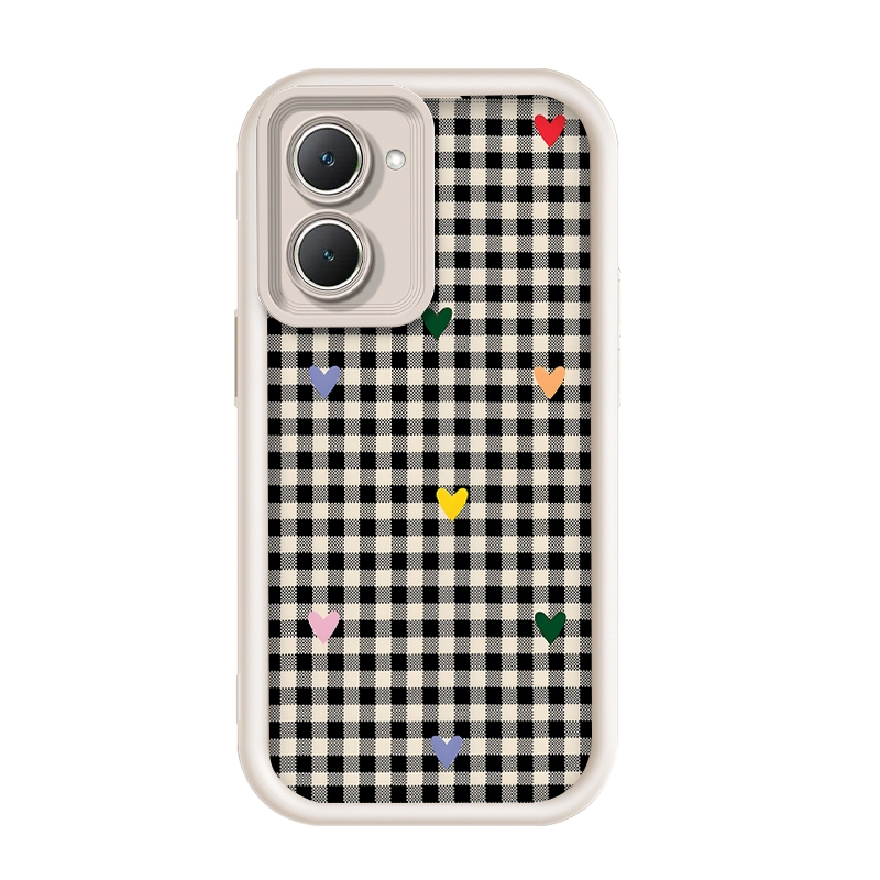 สําหรับ Vivo Y18/Vivo Y18s/Vivo Y18e/Vivo Y18i,Grid Love Picture,เคสโทรศัพท์ซิลิโคนป้องกันการตกหล่น