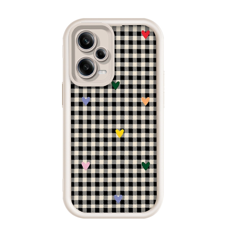 สําหรับ Redmi Note 12 5G/Poco X5,Grid Love Picture,เคสโทรศัพท์ซิลิโคนป้องกันการตกหล่น