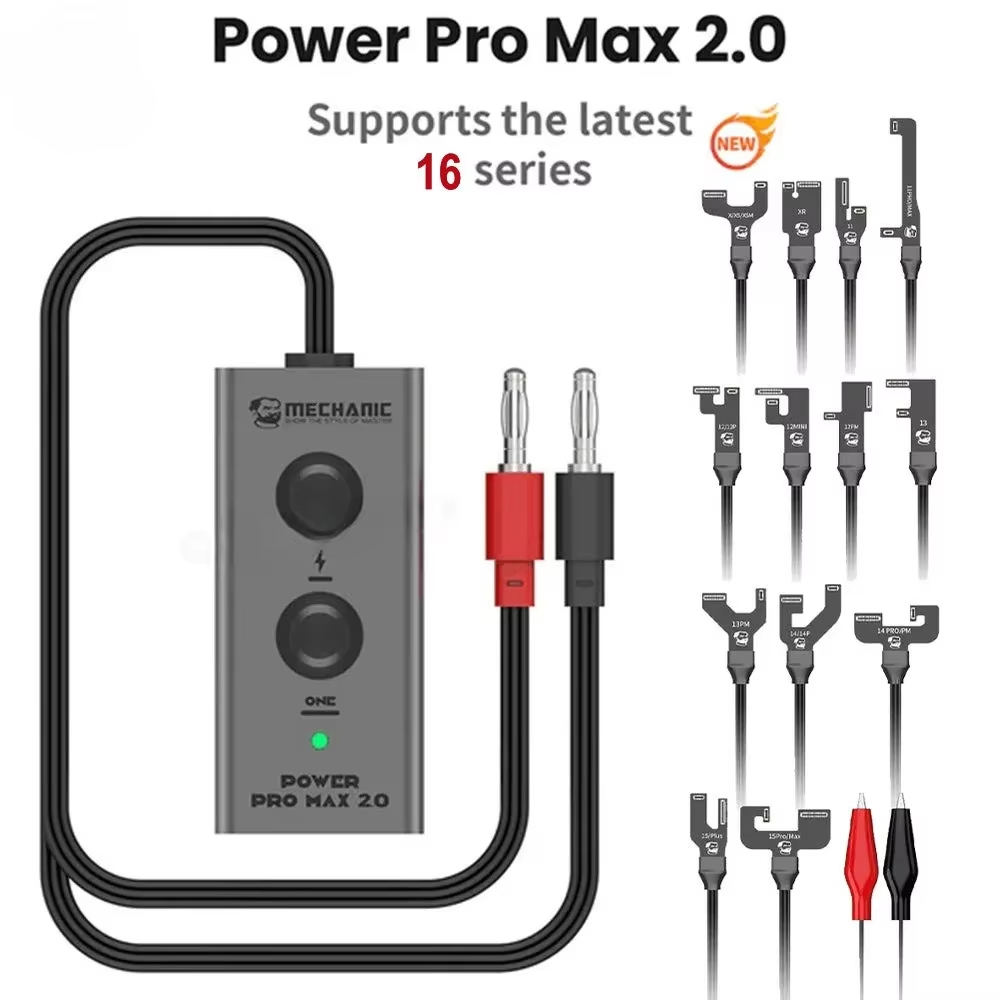 Mechanic Power Pro Max 2.0 Supply Test Cable Mobile Boot Line สําหรับ iPhone 6-16PM สวิทช์ซ่อมสายไฟห