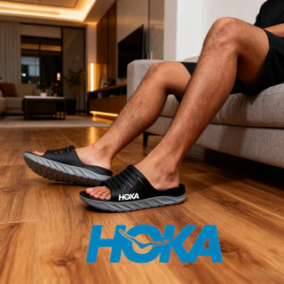 Hoka รองเท้าแตะผู้ชาย Anti-slip หนา soled Flip-Flops กีฬากลางแจ้งชายหาด