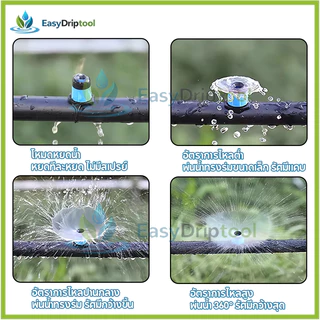 มินิสปริงเกอร์ หัวสปริงเกลอร์รดน้ำ 360° แบบปรับได้ (แบบน้ำพุ/ร่มน้ำ)หัวน้ำหยด สปิงเกอร์หัวสีฟ้า