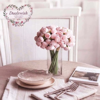 Dualswish 27 หัวประดิษฐ์ Camellia ดอกไม้ Peony Rose ช่อดอกไม้เจ้าสาวดอกไม้สําหรับงานแต่งงานตกแต่งบ้านสํานักงาน