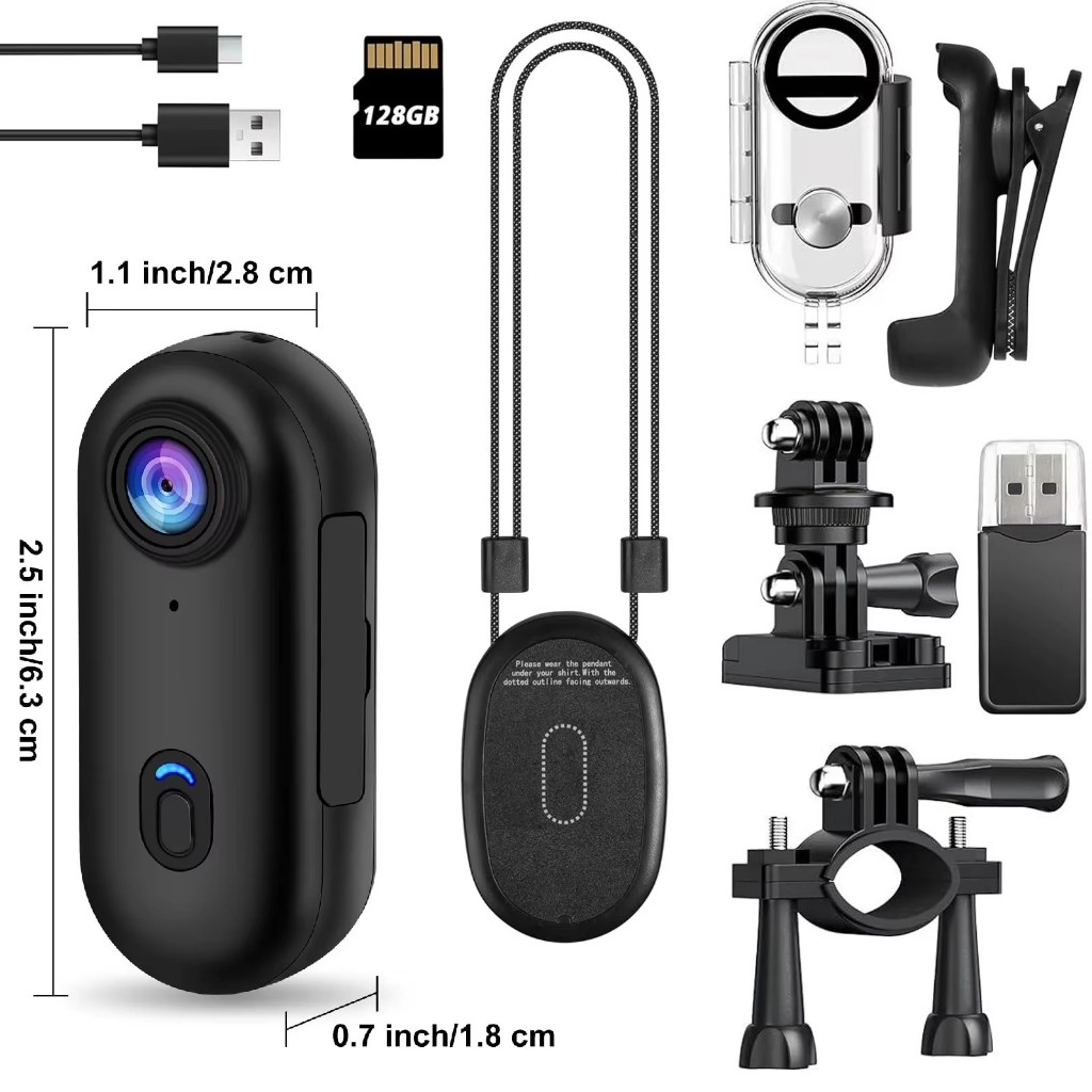 Thumb กล้อง 1080P HD Mini Action กล้อง 4K/30FPS 30M กันน้ํา WiFi การเชื่อมต่อวิดีโอกล้องดิจิตอล