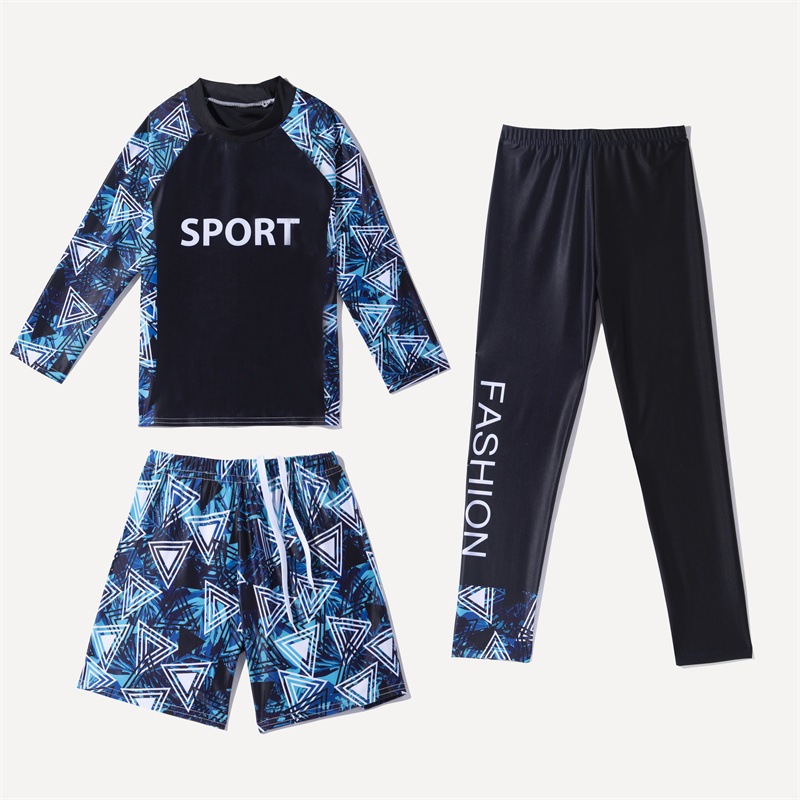 ชุดว่ายน้ําอายุ 3-10 ปีสําหรับเด็กชายและเด็กหญิง 2 ชิ้นชุดว่ายน้ําเสื้อ