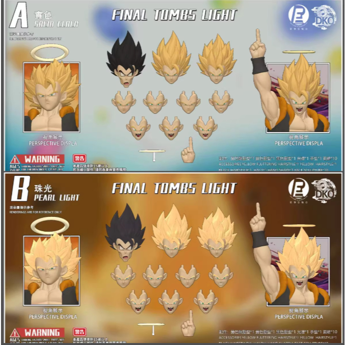 RE&DKO Gogeta 1/12 SHF Scale Head Sculpt Accessory Pack Gogeta 1/12