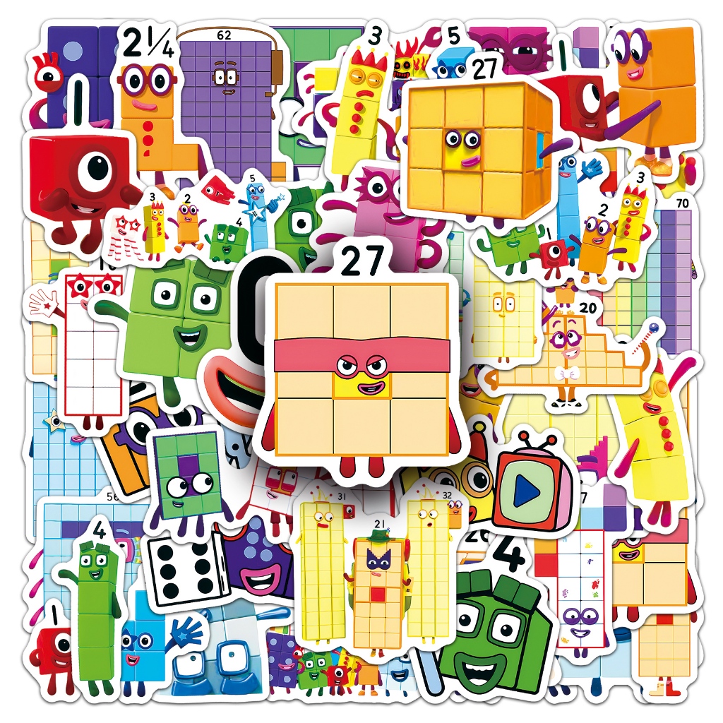น่ารัก 50 ชิ้น Numberblocks สติกเกอร์สําหรับโทรศัพท์/แล็ปท็อป/เศษกระดาษ/ศิลปะ/สติกเกอร์หมวกกันน็อค Graffiti กันน้ํา DIY