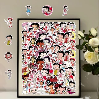 Vintage 50pcs Betty Boop สติกเกอร์สําหรับโทรศัพท์/แล็ปท็อป/เศษกระดาษ/ศิลปะ/สติกเกอร์หมวกนิรภัย Graffiti กันน้ํา DIY