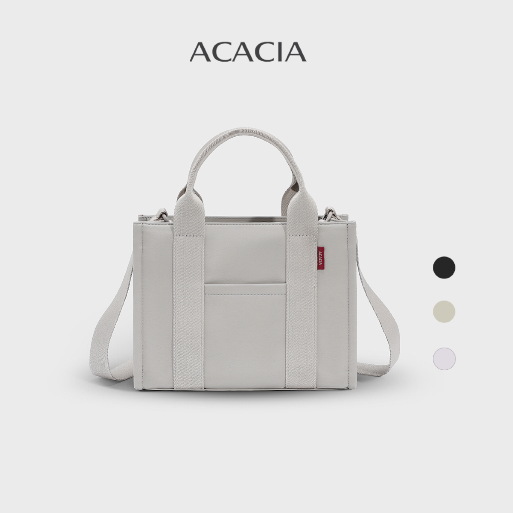 ACACIA Fern - กระเป๋า Mini Tote ผู้หญิง พร้อมสายสะพายถอดได้ หนัง PU ลายผ้า สไตล์ลำลอง