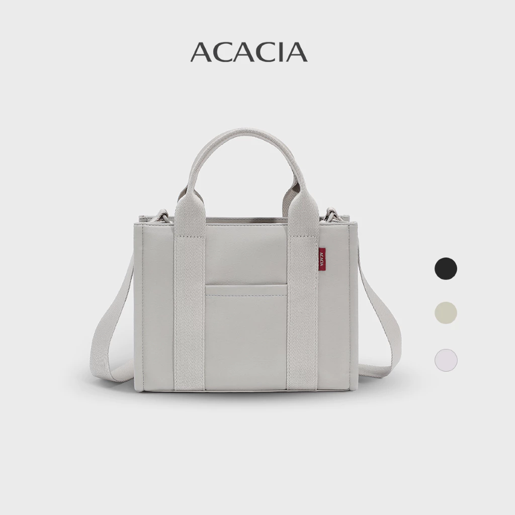 ACACIA Fern - กระเป๋า Mini Tote ผู้หญิง พร้อมสายสะพายถอดได้ หนัง PU ลายผ้า สไตล์ลำลอง
