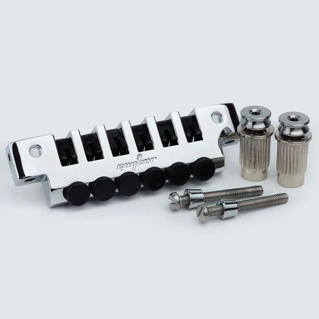 Guyker Wraparound Guitar Bridge,GM004, พร้อม Locking Stud & Deluxe TunePro Zinc Alloy TP2 Tailpiece