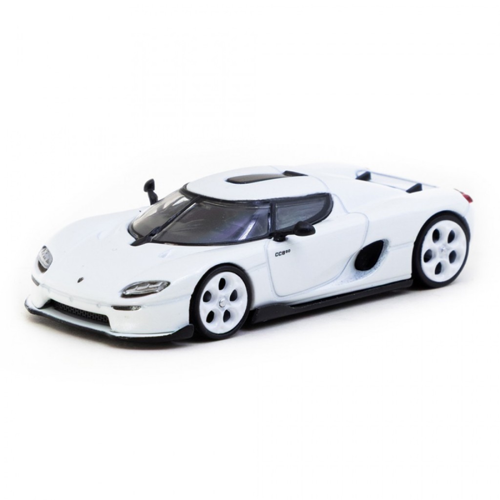 Tarmac Works T64G-TL051-WH 1/64 Koenigsegg CC850 รถโมเดลสีขาวพร้อมการ์ดเทรดดิ้ง Combo Set