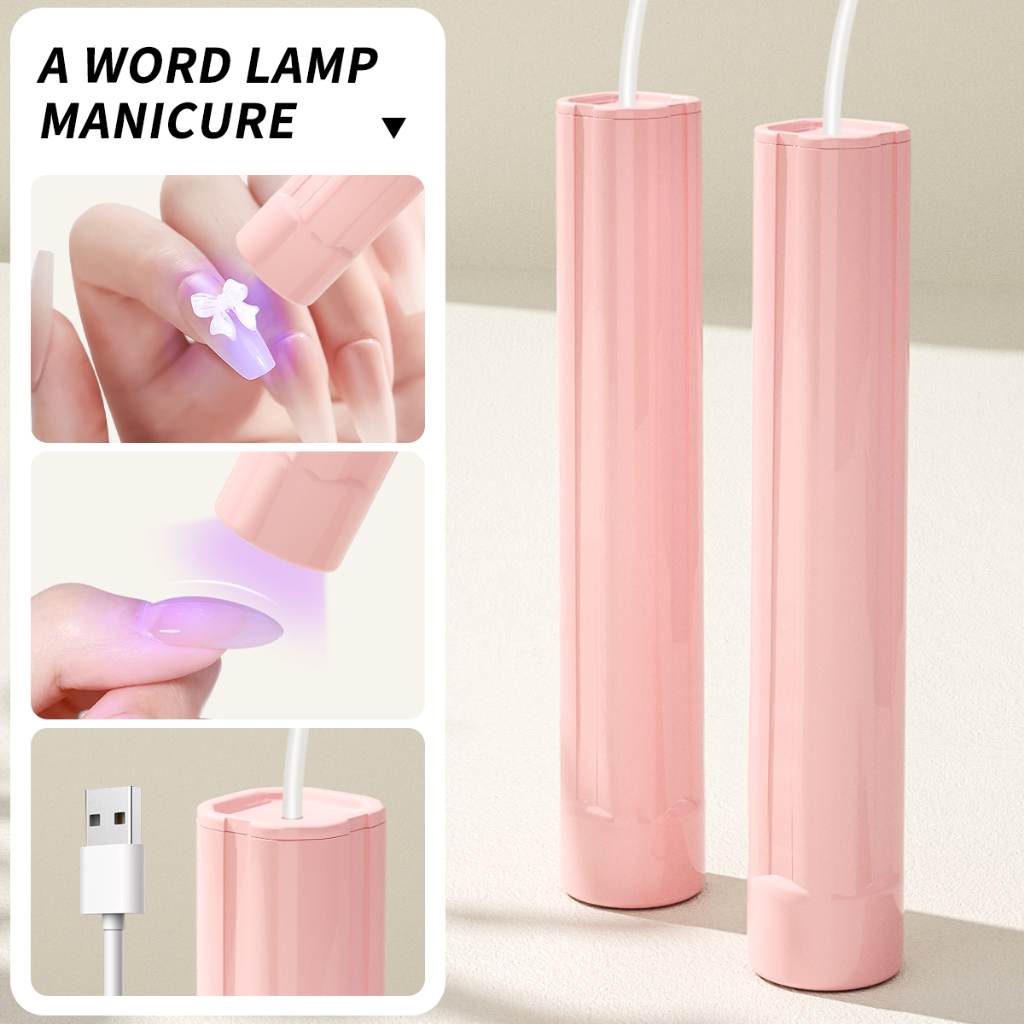 เครื่องเป่าเล็บแบบพกพา สีชมพูและขาว พร้อมหลอดไฟ LED/UV สำหรับเล็บ แบบเสียบปลั๊ก เหมาะสำหรับร้านทำเล็บและใช้ในบ้าน