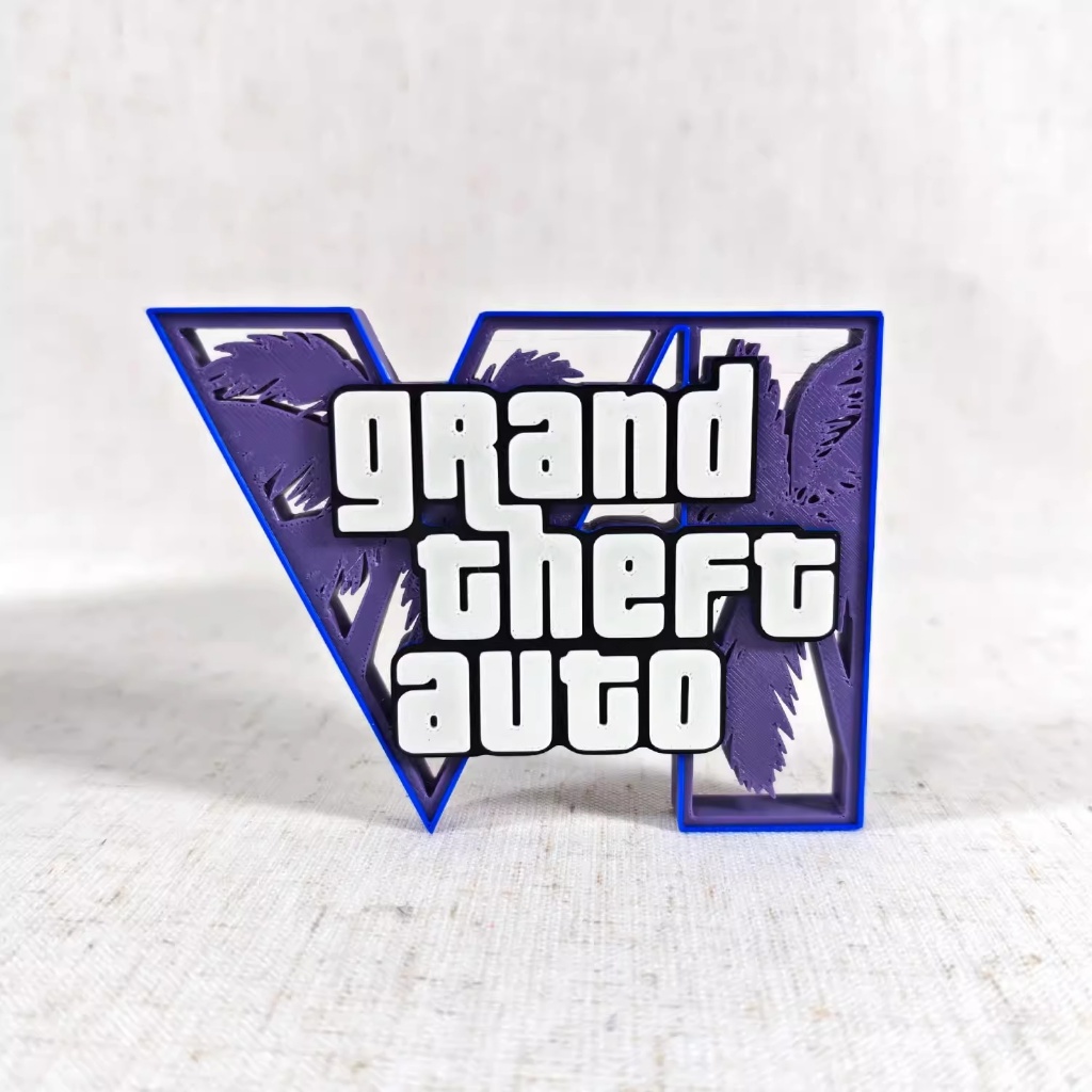 GTA6 เกม สินค้า 3ง การพิมพ์ตกแต่งอะนิเมะยืนอะนิเมะโลโก้สีโลโก้แม่เหล็กยืนป้ายโลโก้ตกแต่ง