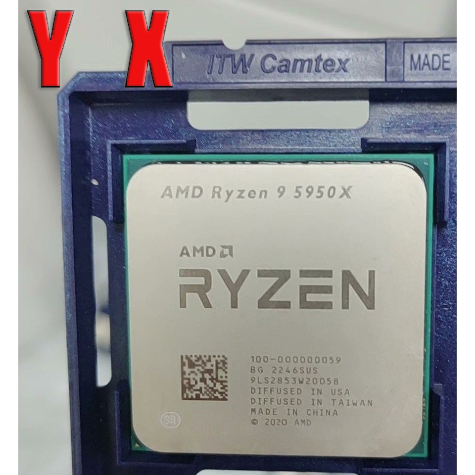 Ryzen R9-5950X AM4 CPU โปรเซสเซอร์ 3.4-4.9GHz 16Core 32Thr 105W อัพเกรดเกม CPU คอมพิวเตอร์เดสก์ท็อป 