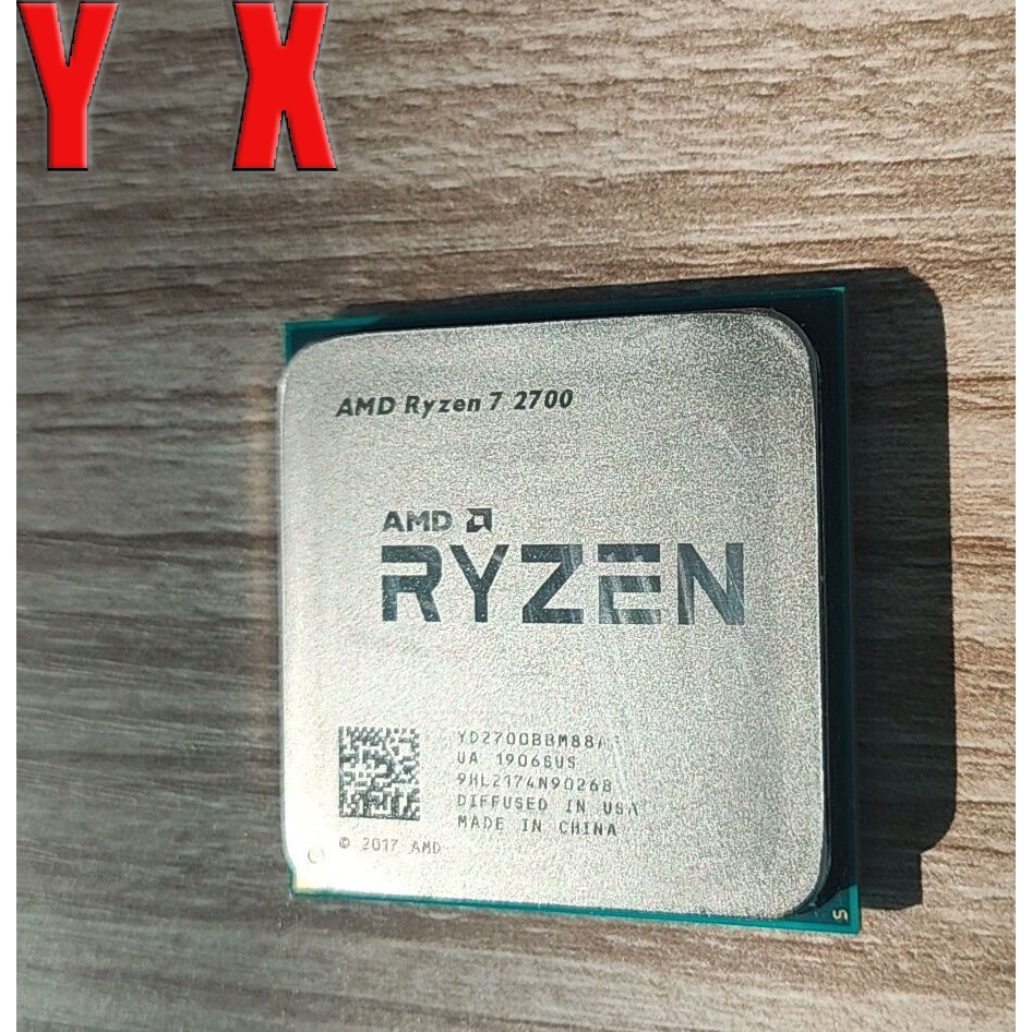 Ryzen 7 2700 AM4 CPU โปรเซสเซอร์ R7 2700 ซ็อกเก็ตแปด Core AM4 3.2GHz 16M 65W อัพเกรดเกม CPU คอมพิวเต