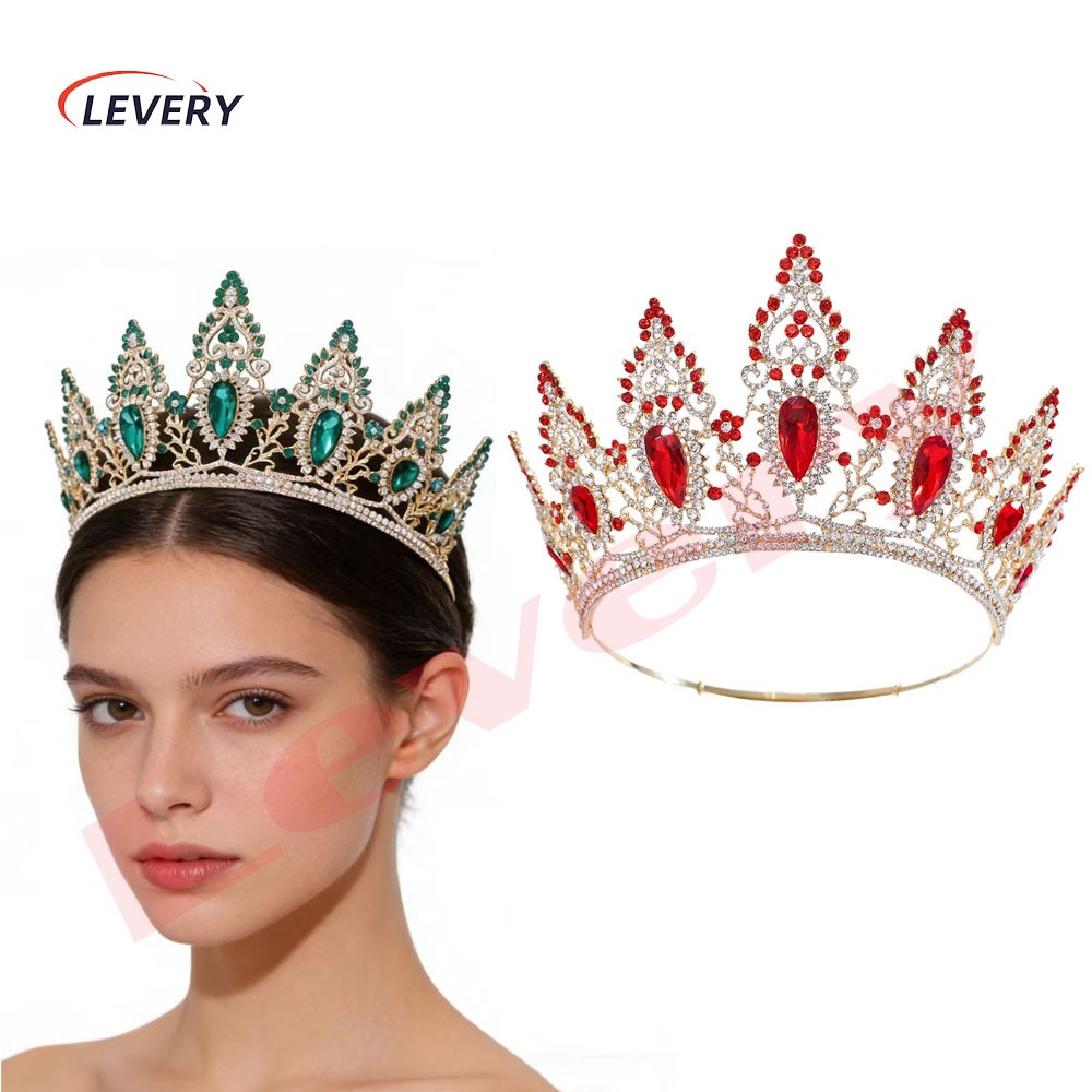 Lendy Tiara Crown หรูหราสำหรับงานแต่งงานและงานประกวด ประดับด้วยคริสตัล Zircon สวยงามเหมือนราชินีและเจ้าหญิง