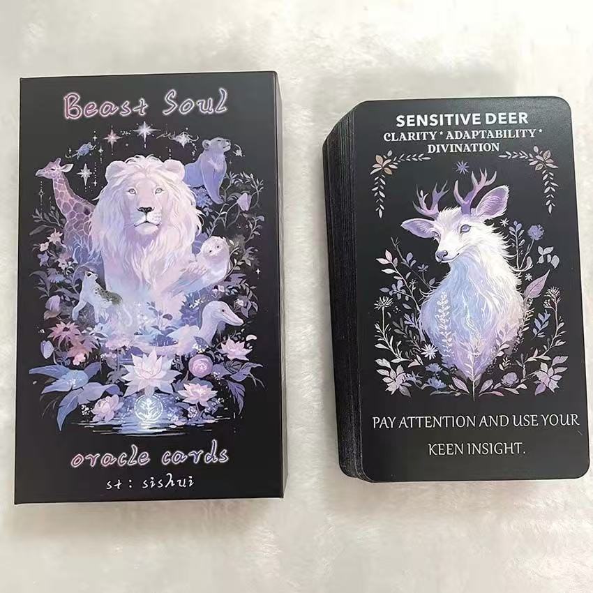 [คลังสินค้าพร้อม] Heaven and Earth Cover 12X7cm Beast Soul Oracle Card English Board Game Card Game 