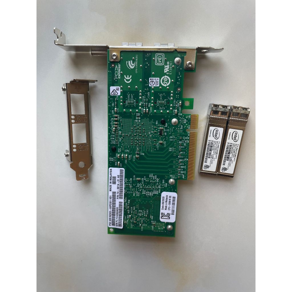[สต๊อกพร้อม] Intel X520-SR2/DA2 SFP Dual Port 10G การ์ดเครือข่ายรุ่น cisco Intel 82599ES ชิปหลักการ์