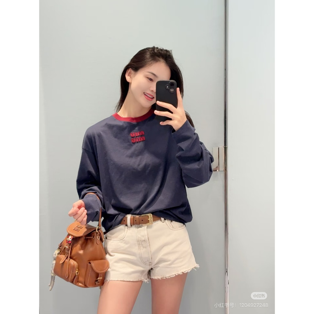 2026 ใหม่ผู้หญิงสาวเสื้อยืดเสื้อกันหนาวแขนยาวคอกลมสําหรับฤดูร้อนฤดูใบไม้ผลิผ้าฝ้าย100% 0223