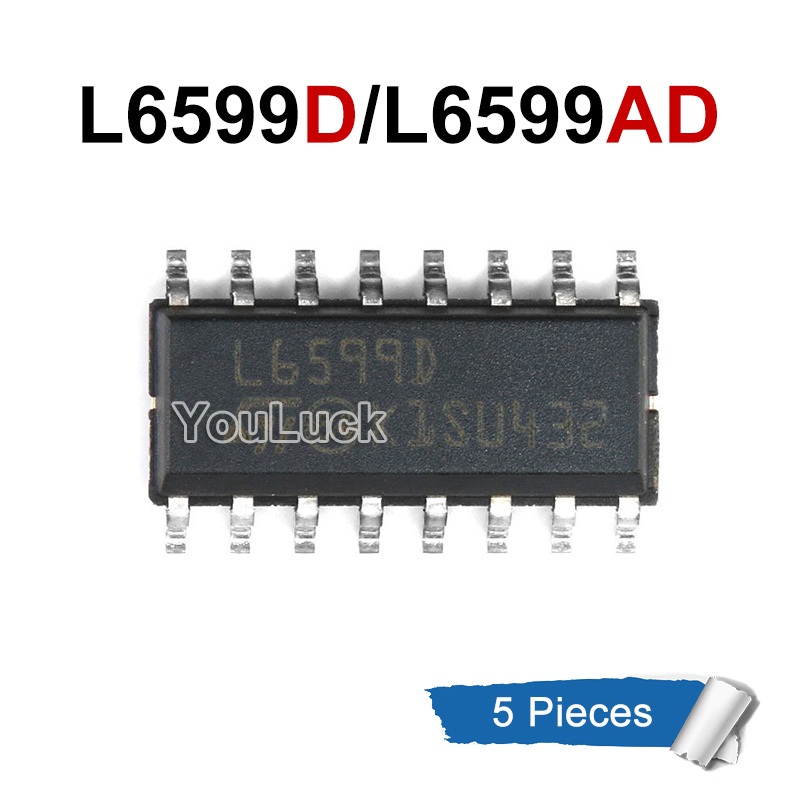 5 ชิ้น/ล็อต Original L6599D L6599DTR L6599AD L6599ADTR SOP-16 แรงดันไฟฟ้าสูง Resonant Controller ชิป