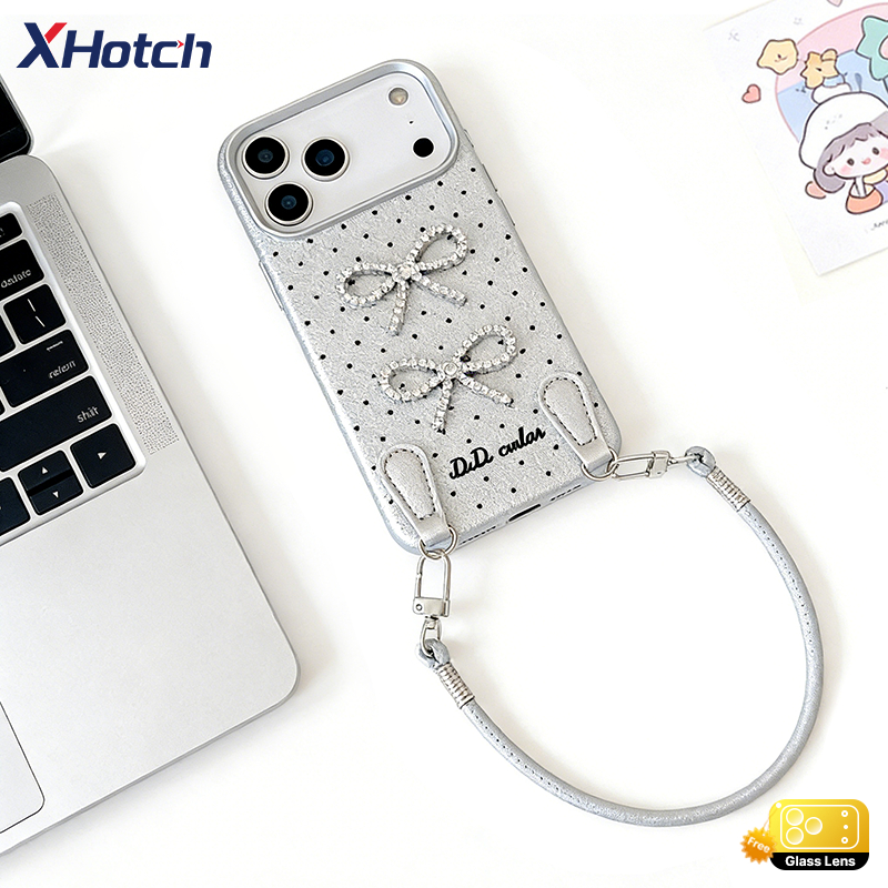 XHotch Creative Bowเคสโทรศัพท์สําหรับiPhone 17 16 15 14 13 12 Pro Max Plus TPU Soft Caseน้ําหนักเบาและง่ายถอดปุ่มกล้องป้องกันแฟชั่นและปลอกป้องกันการตก