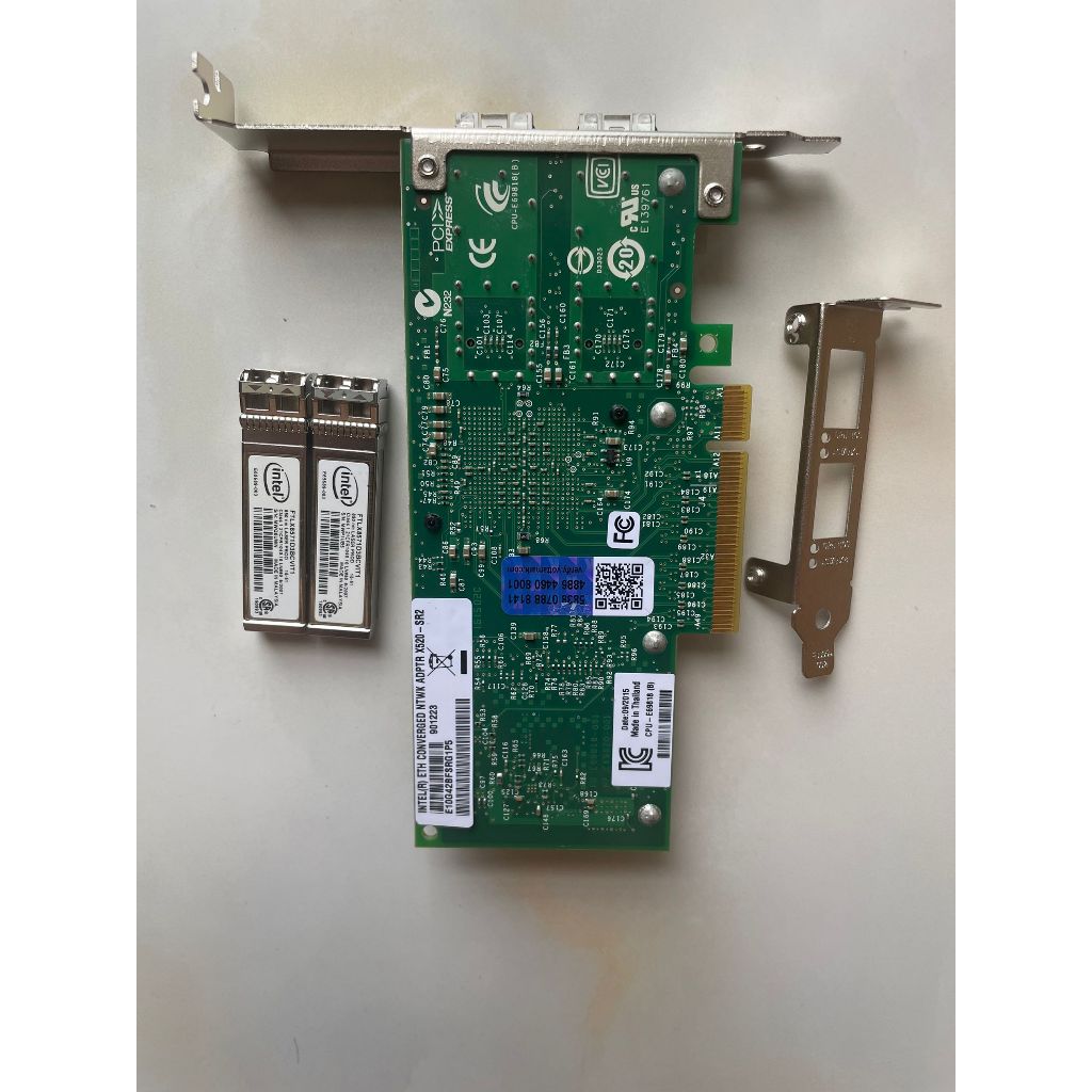 [คลังสินค้าพร้อม] intel X520-SR2 SFP Dual Port 10G การ์ดเครือข่าย 82599ES ชิปหลักการ์ดเครือข่ายใยแก้