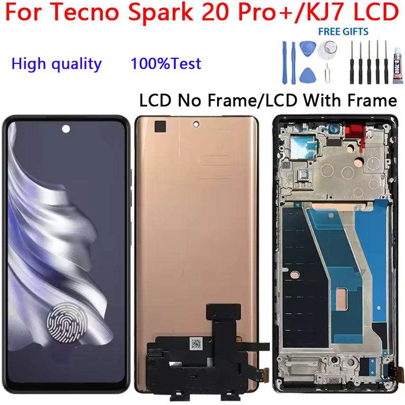สําหรับ Tecno Spark 20 Pro +/KJ7 จอแสดงผล LCD Touch Screen Digitizer Glass Assembly อะไหล่ซ่อม