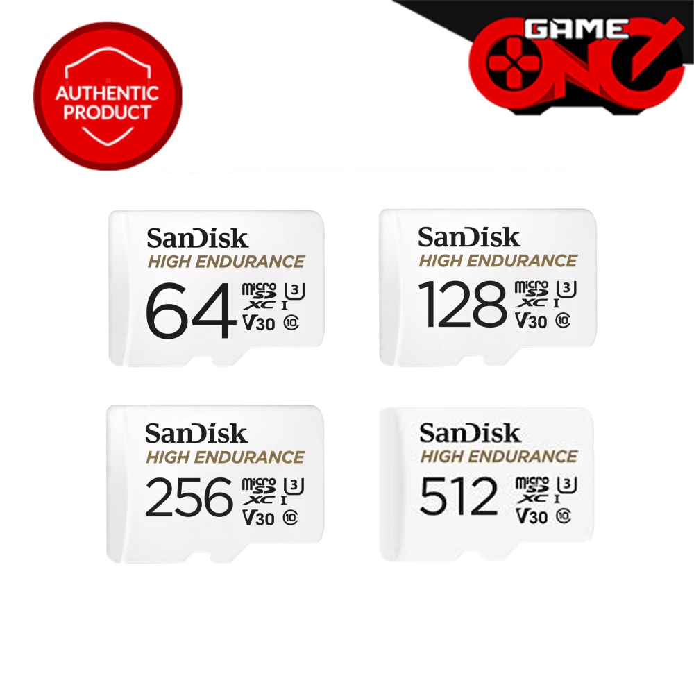 Sandisk High Endurance Micro SDXC Platinum Memory Card (64GB/128GB/256GB/512GB) [100/40MB/s] UHS-I Class10 U3 V30 (SDSQQNR) สําหรับกล้องวงจรปิด กล้องติดรถยนต์ และกล้องติดรถยนต์