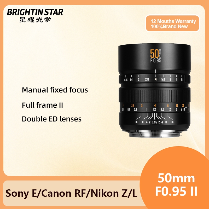Brighting Star 50mm F0.95 II MARK II Full frame Portrait เลนส์กล้องสําหรับ Sony E A7CR A7M2 Canon RF