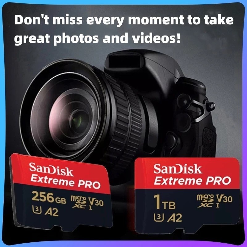 San/D/isk Extreme Pro Micro SD การ์ด SDXC 32GB 64GB 128GB 256GB 512GB 1T 200/90MB/s 256GB V30 U3 C10 A2 200MB/s R 140 เมกะไบต์/วินาที W พร้อม SD ราคา ถูกที่สุด ดีลบีเคเค แกลเลอรีภาพที่ 6