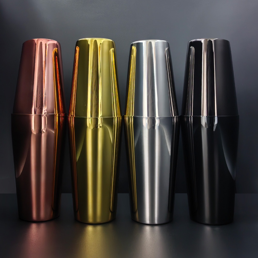 2 ชิ้น/เซ็ต 600ml 750ml 800ml สีดํา/Rose Gold Boston Cocktail Shaker ถ้วยค็อกเทลสูตร Bar Bartending เครื่องมือ