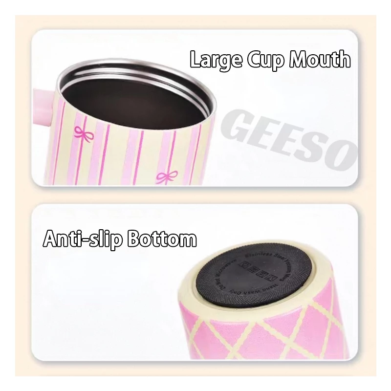 GEESO แก้วเยติ 316แก้วสแตนเลส ใหม่การ์ตูน ใหญ่ความจุ แก้วกาแฟหุ้มฉนวน กระติกน้ําเก็บความร้อนแบบพกพา 316 Stainless Steel Handheld Thermos Tumbler Bottle Insulated Vacuum Hot &Cold Thermos Cup 710ml 手提吨吨杯 thumbnail 7