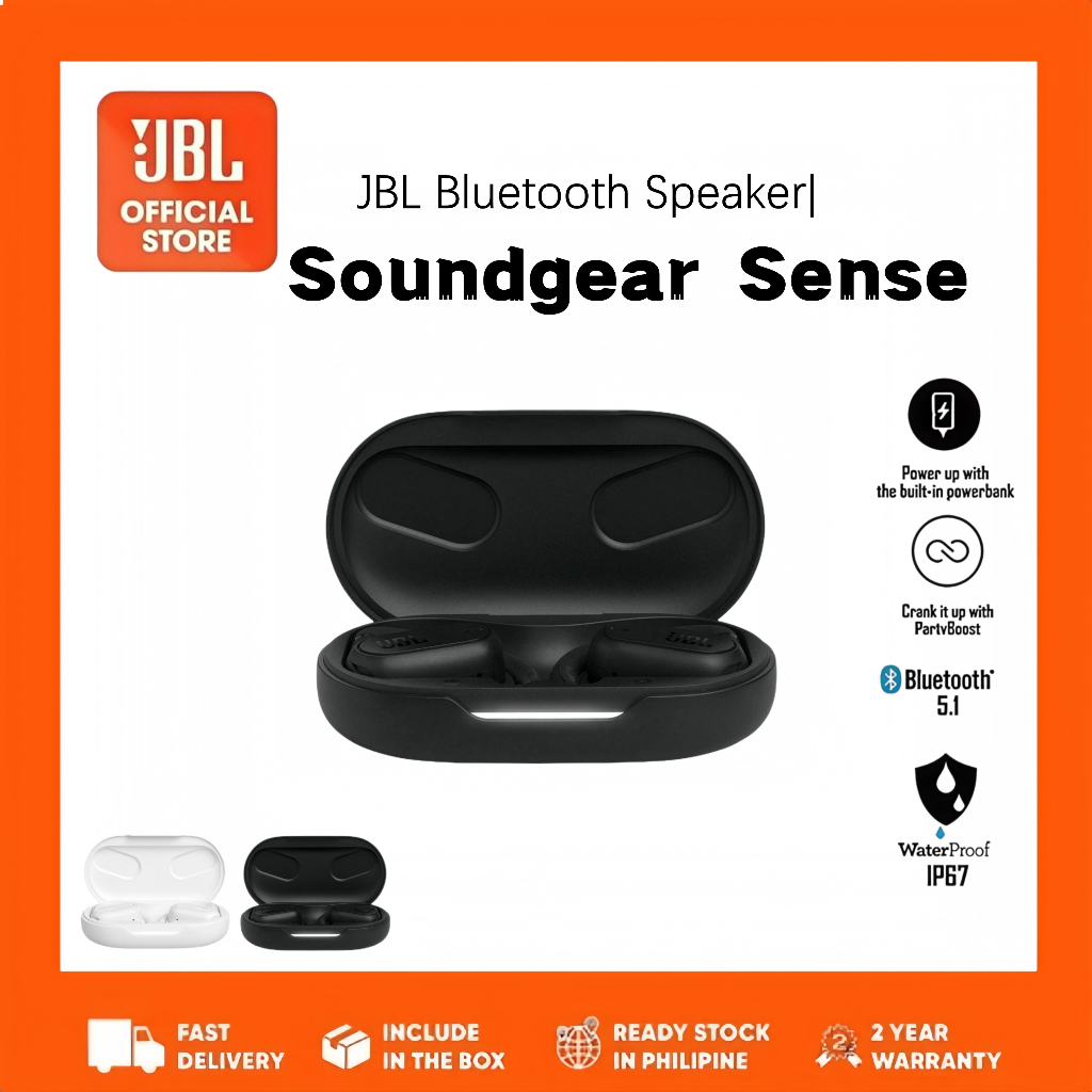 JBL Soundgear Sense True Wireless Open-Ear Headphones Bluetooth 5.3 Splashproof IP54 เวลาเล่น 24 ชั่