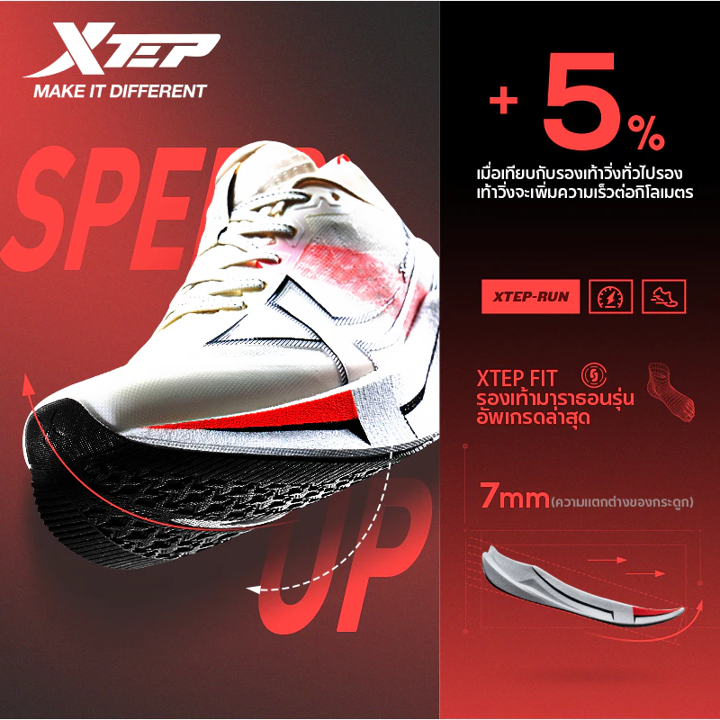 รองเท้าวิ่ง Xtep 2000KM 5.0 Le Mans thumbnail 6