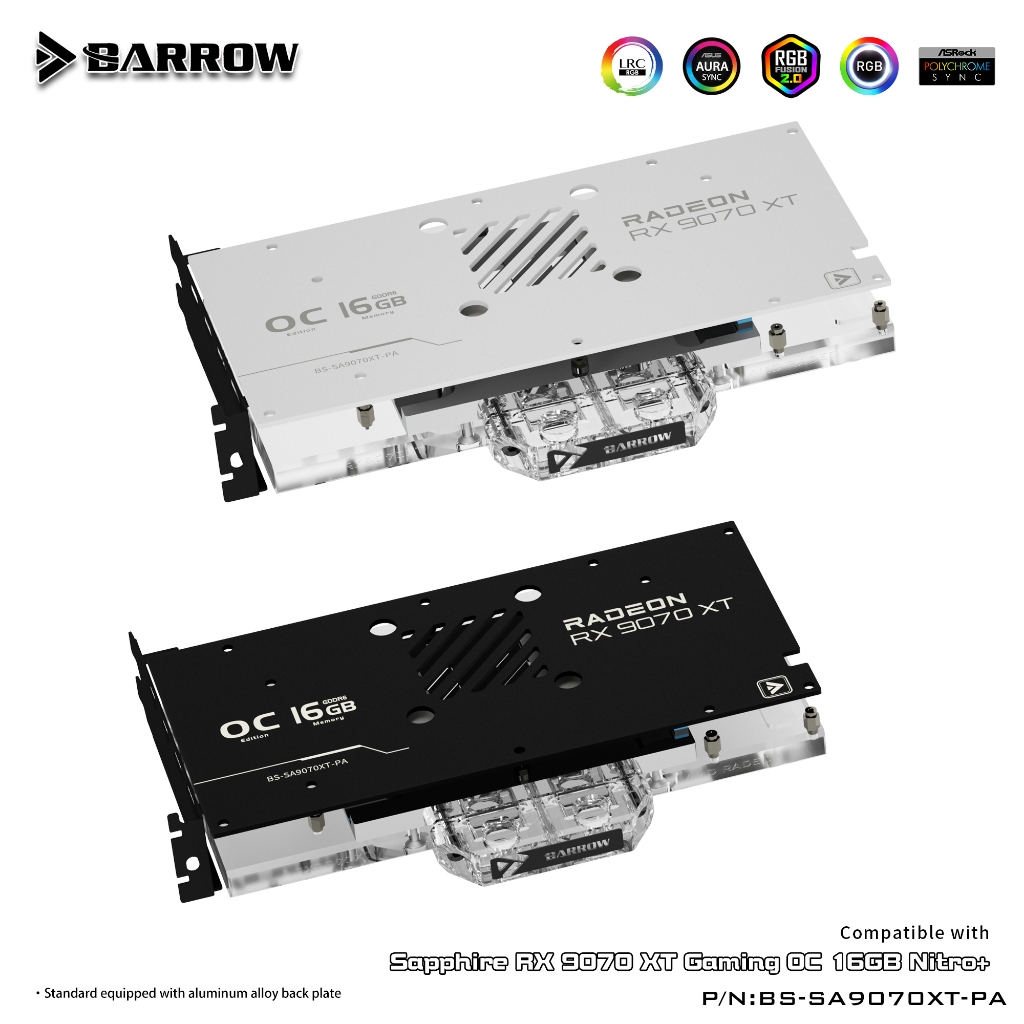SAPPHIRE RX 9070 บล็อคน้ํา GPU คลุมทั้งหมด BS-SA9070XT-PA
