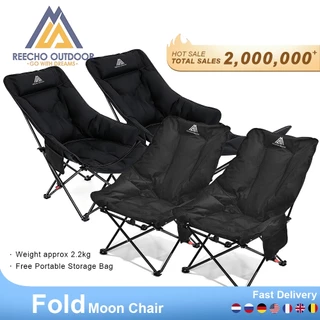 【REECHO OUTDOOR】[ชุด 2 ชิ้น] เก้าอี้ตั้งแคมป์พับได้กลางแจ้งแบบพกพา - ที่นั่งน้ําหนักเบาสําหรับงานหนักสําหรับตกปลา, ชายหาด, ปิกนิกและสวน (มัด 2 ชิ้น)