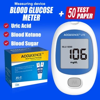 ACCU 3in1 Blood Glucose Monitor โรคเบาหวาน Gout อุปกรณ์พร้อมแถบทดสอบ & Lancets MultiFunction เลือด Ketone Uric กรดอุปกรณ์ทดสอบ